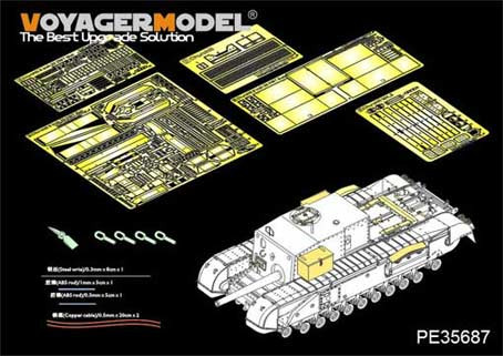 Voyager Model PE35687 WWII British Churchill 3inch gun 20 CWT Gun (For AF35253) 1/35