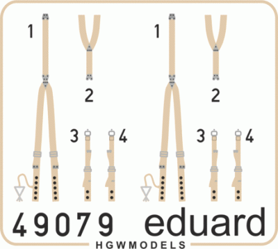 Eduard 49079 Seatbelts RAF WWII SUPER FABRIC 1/48