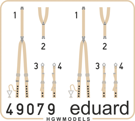 Eduard 49079 Seatbelts RAF WWII SUPER FABRIC 1/48