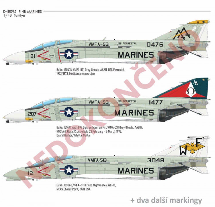 Eduard D48095 Decals F-4B MARINES (TAM) 1/48