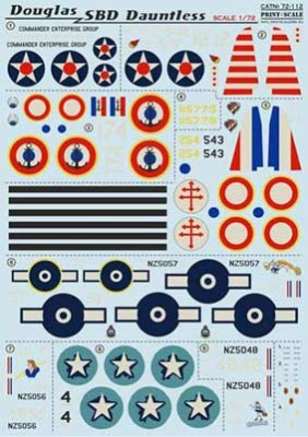 Print Scale 72-112 Douglas SBD Dauntless Wet decal 1/72
