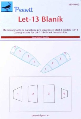 Peewit PW-M144012 1/144 Canopy mask Let-13 Blan?k (MARK 1 MODEL)
