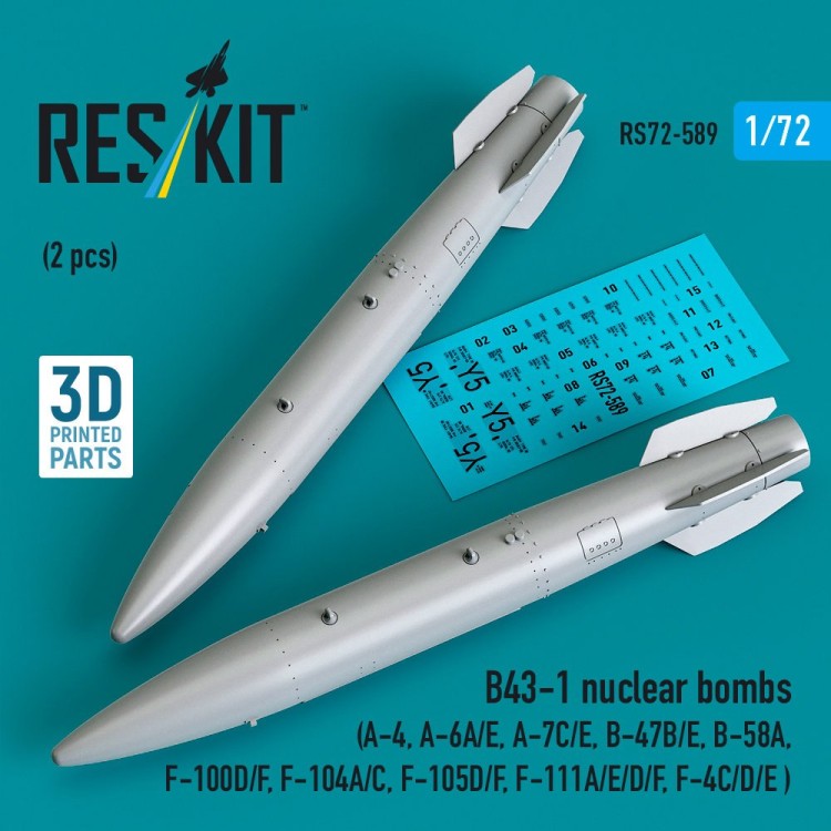 Reskit 72589 B43-1 nuclear bombs (2 pcs.) 1/72