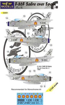 Lf Model C4451 Decals F-86F Sabre over Spain part 2 1/144