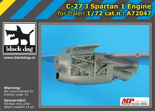 BlackDog A72047 C-27 J Spartan - one engine (REVELL) 1/72