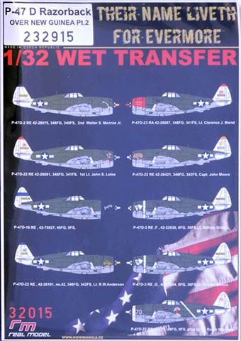 HGW 232915 Decals P-47 D Razorback Over New Guinea Pt.2 1/48