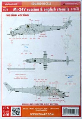 Eduard D72028 1/72 Decals Mi-24V stencils Russian&amp;English (ZVE)
