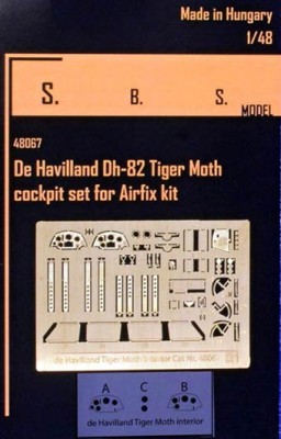 Sbs Model 48067 DH-82 Tiger Moth - cockpit PE set (AIRFIX) 1/48