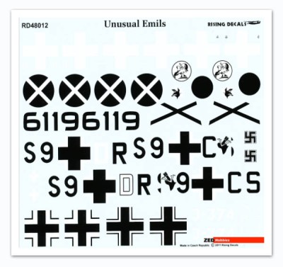 Rising Decals 48012 Unusual Emils (4x camo for Bf 109E) 1/48