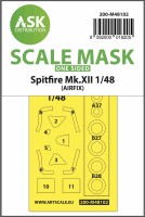 Art Scale 200-M48102 Supermarine Spitfire Mk.XII wheels and canopy frame paint mask (outside only) 1/48