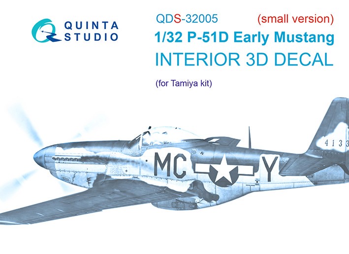 Quinta Studio QDS-32005 P-51D (Early) (Tamiya) (малая версия) 3D Декаль интерьера кабины 1/32