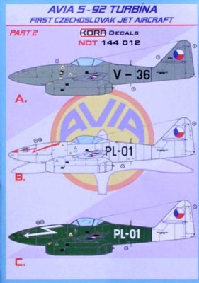 Kora Model NDT144012 Avia S-92 Turbina Part 2 декали 1/144