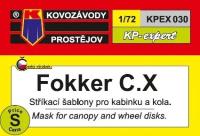 Kovozavody Prostejov EX030 Canopy&amp;wheel mask Fokker C.X 1/72
