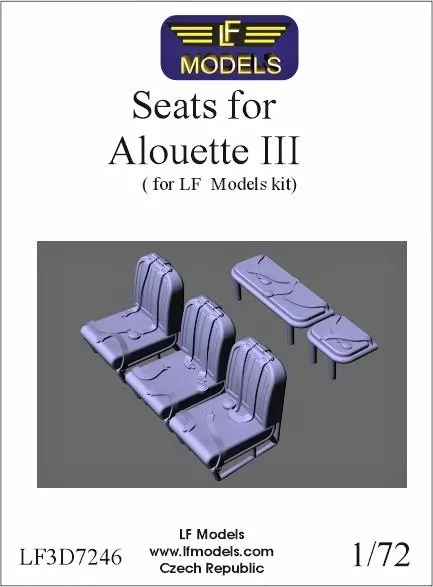 Lf Model 3D7246 Seats for Alouette III, 3D-Print (LF) 1/72