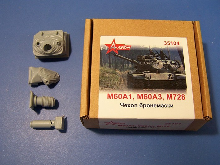 A-resin 35104 М60А1, М60А3, М728 Чехол бронемаски орудия и пулемета, эжектор 1/35