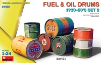 Miniart 24012 Fuel & Oil Drums 1930-50's Set 2 1/24