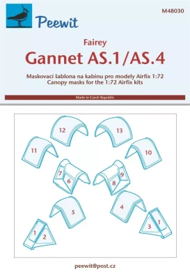 Peewit M48030 Canopy mask Fairey Gannet AS.1/AS.4 (AIRFIX) 1/48