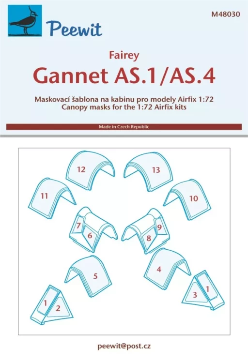 Peewit M48030 Canopy mask Fairey Gannet AS.1/AS.4 (AIRFIX) 1/48