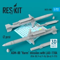 Reskit RS72-390 AGM-88 'Harm' missiles w/ LAU-118A (2 pcs.) 1/72