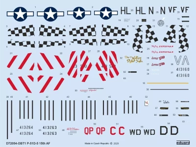 Eduard D7254 Decal P-51D-5 '15th AF' (EDU) 1/72