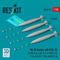 Reskit 48493 Mk.83 bombs w/ BSU-35 (4 pcs.) 1/48