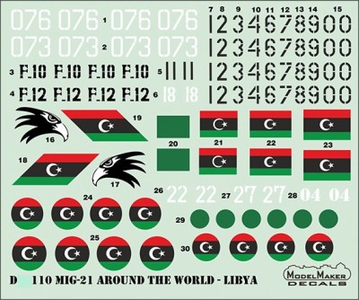 Model Maker Decals D48110 Mikoyan MiG-21 Around The World - Libya 1/48