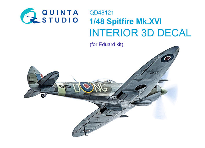 Quinta studio QD48121 Spitfire Mk.XVI (Eduard) 3D Декаль интерьера кабины 1/48