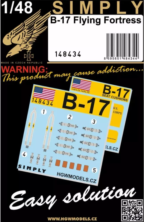 HGW 148434 Seatbelts B-17 Flying Fortress (SIMPLY) I. 1/48
