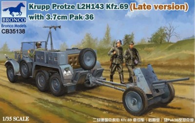Bronco CB35138 Krupp Protze L2H143 Kfz.69 Late version with 3.7cm Pak 36 1/35