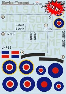 Print Scale 48-125 Hawker Tempest Part 1 (wet decals) 1/48