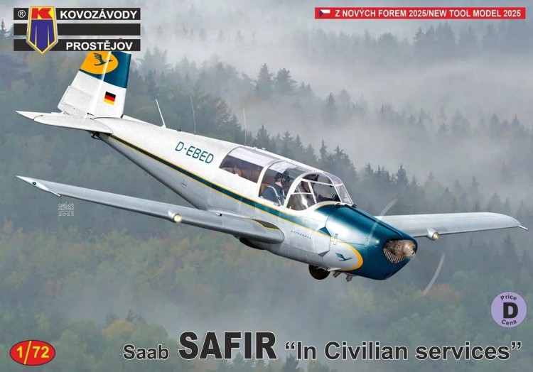 Kovozavody Prostejov 72522 SAAB Safir 'In civilian services' (4x camo) 1/72