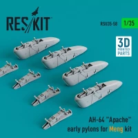 Reskit U35058 AH-64 'Apache' early pylons (MENG) 3D Printed 1/35