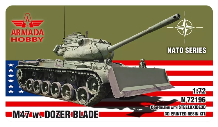Armada Hobby N72196 M47 w/ Dozer Blade (3D printed resin kit) 1/72