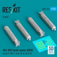 Reskit 72523 CBU-89B cluster bombs GATOR (4 pcs.) 1/72