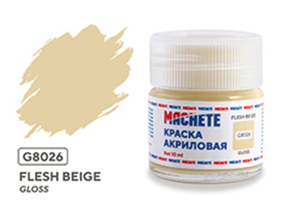 Machete G8026 Краска акриловая Flesh beige (Светло-бежевый, глянцевый) 10 мл.