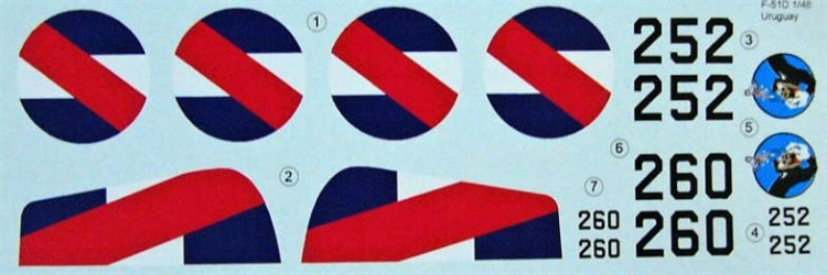 LF Model C4853 Decals Mustangs over Uruguay (TAM/HAS/REV) 1/48