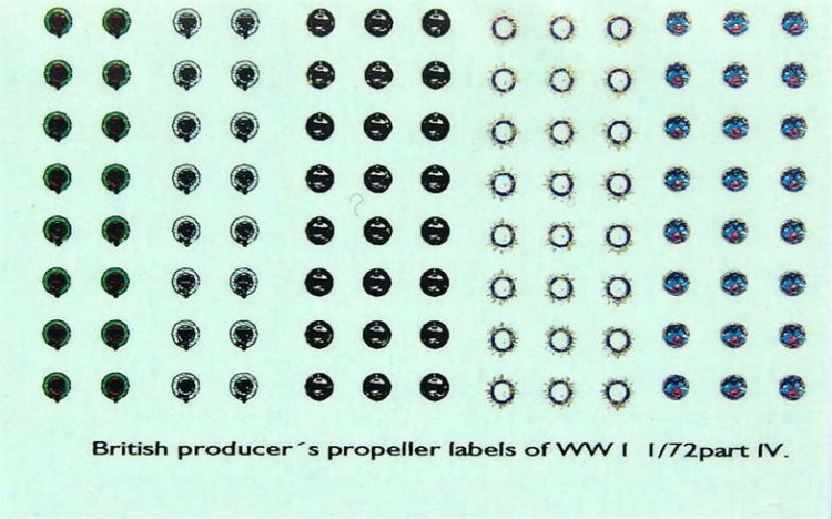 LF Model C72153 Decals British producer propeller labels IV. 1/72