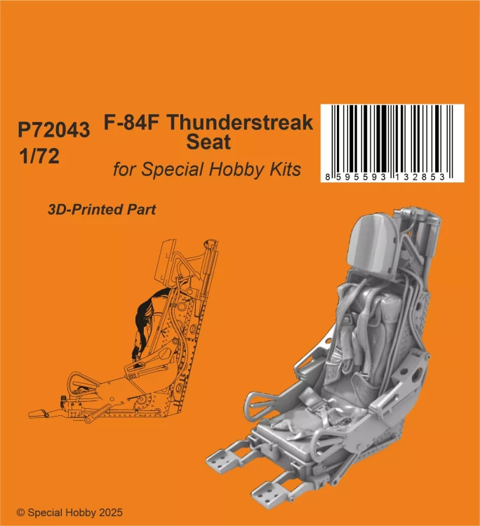CMK P72043 F-84F Thunderstreak seat (SP.HOBBY) 3D-Print 1/72