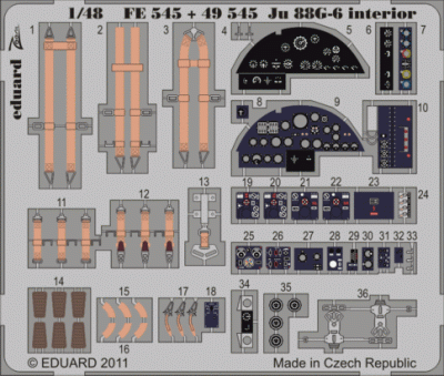 Eduard 49545 Ju 88G-6 interior S.A.