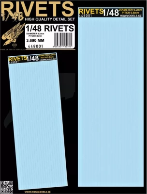 HGW 448001 Rivets 3690 mm (diameter 0,2mm, pitch 0,6mm) 1/48