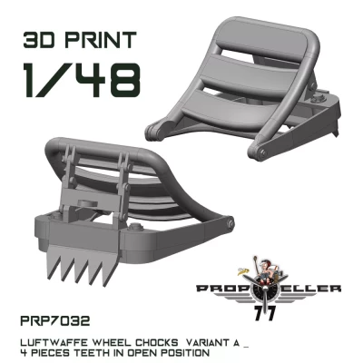 77 Propeller 77PRP-7032 Luftwaffe wheel chocks teeth opened (4 pcs.) 1/48