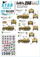 Star Decals 35-C1370 Sd.Kfz.250 'neu' # 1Sd.Kfz.250/1 and Sd.Kfz.250/3 on the West Front. 2.Pz-Div, 1.SS-LAH, 9.SS-Hohenstaufen(?) and 10.SS-Frundsberg 1/35