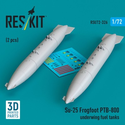 Reskit RSU72-326 Su-25 Frogfoot PTB-800 underw.fuel tanks (2x) 1/72