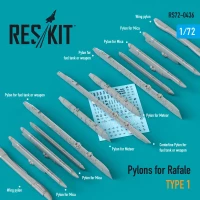 Reskit RS48-436 Pylons for Rafale type 1 1/48