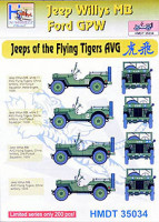 Hm Decals HMDT35034 1/35 Decals Jeep Willys MB/Ford GPW Flying Tigers