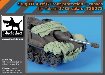 Black Dog T35273 Sturmgeschutz/StuG.III Ausf.G front protection, canvas (designed to be used with Takom kits) 1/35