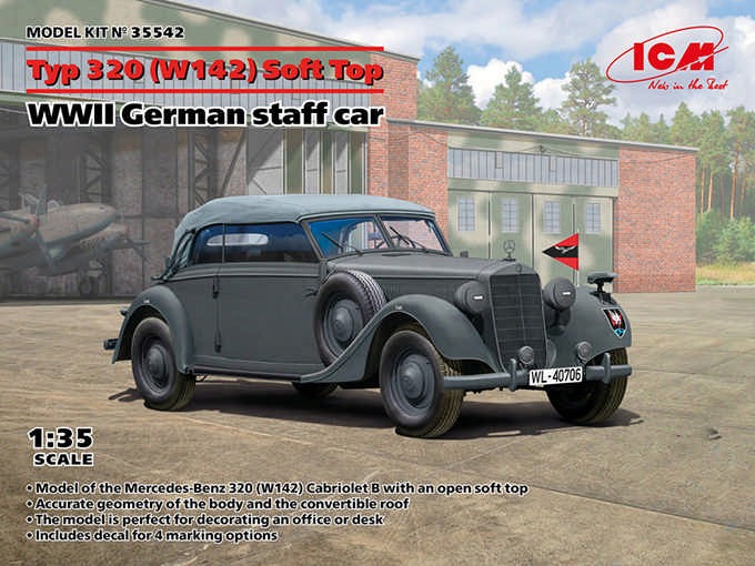 ICM 35542 Typ 320 (W142) Soft Top, German Staff Car 1/35