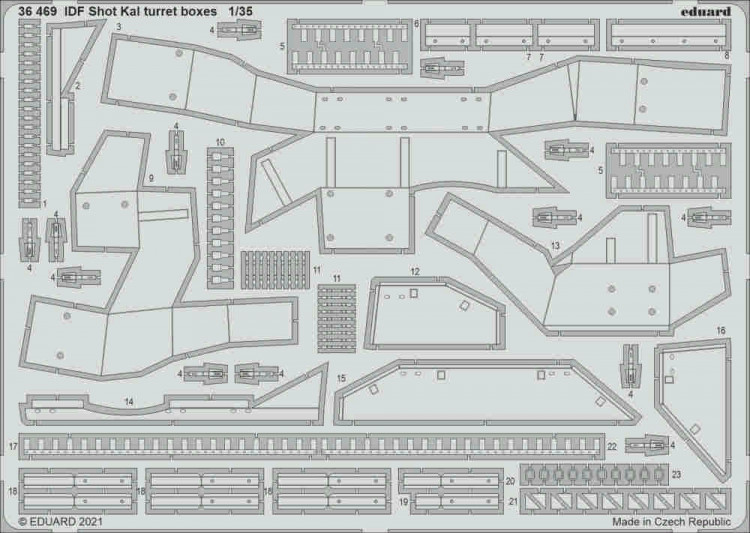 Eduard 36469 SET IDF Shot Kal turret boxes (AMUS.H.) 1/32