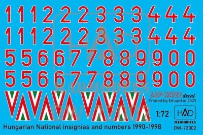 HAD DW72002 Decal Hungarian Nat.Insignias&amp;Numbers 1990-98 1/72