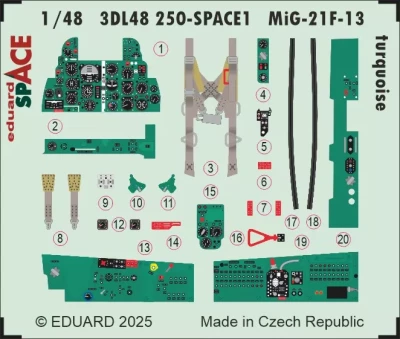 Eduard 3DL48250 MiG-21F-13 turquoise SPACE (EDU) 1/48